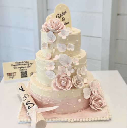 3 Tiers Wedding Smash Cake Sydney